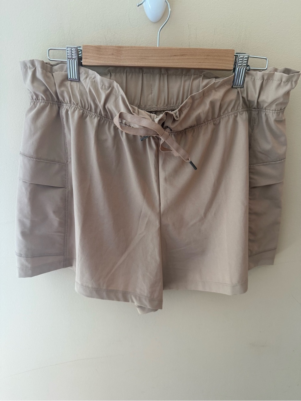 Freely beige pull on athletic shorts size L